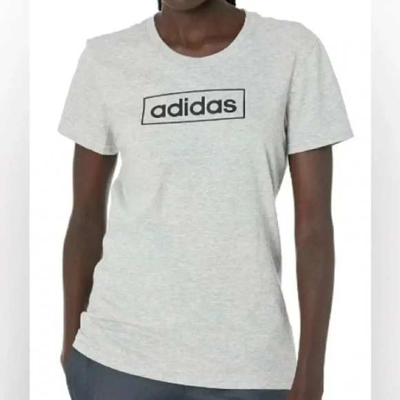 adidas Tops - Women’s Adidas Box Gray T-Shirt Size Large Pre-Owned Excellent Condition